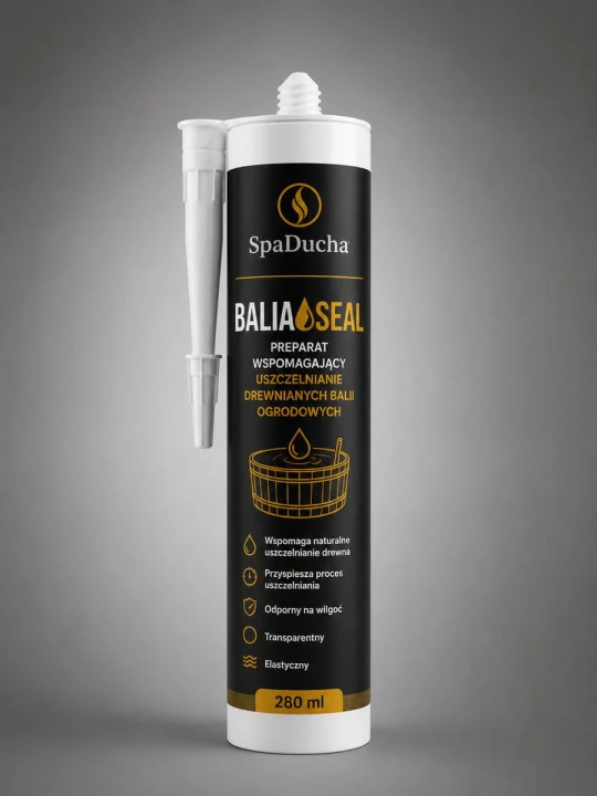 Uszczelniacz do balii drewnianych SpaDucha BaliaSeal 280 ml – preparat wspomagający naturalne uszczelnianie nowych i używanych balii ogrodowych.