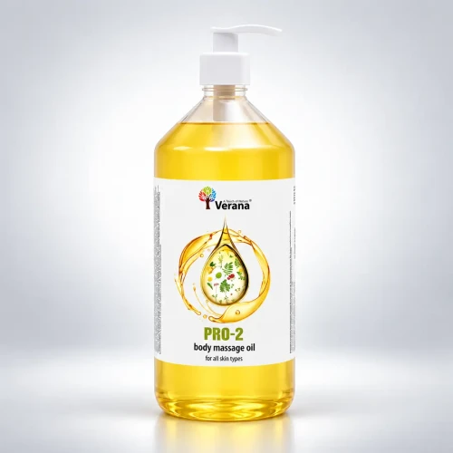 Verana PRO-2 – profesjonalny olejek do masażu ciała, bezzapachowy, z witaminą E. Naturalna pielęgnacja i nawilżenie skóry. SpaDucha.pl